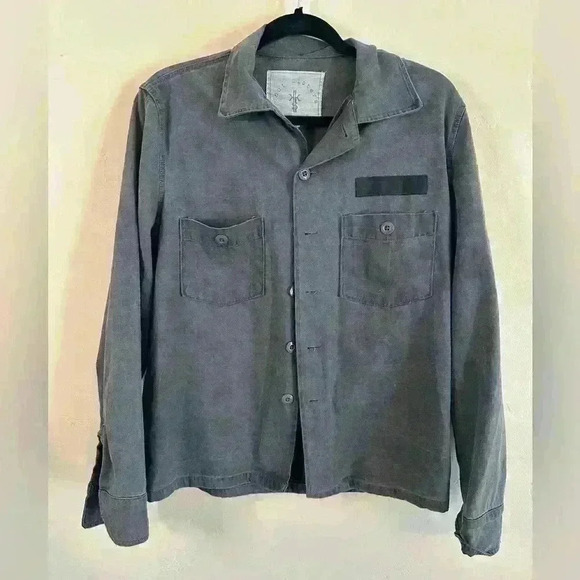 Knot Sisters Denim long sleeve shirt/  Jacket Women's Medium with patches Gypsy - Picture 1 of 4